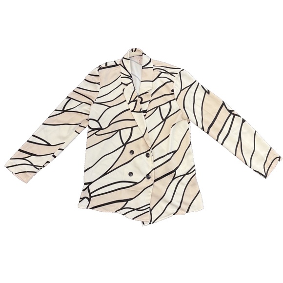 Como Vintage Whisper Long Sleeve Geometric Print Blazer Size Medium - Picture 1 of 7